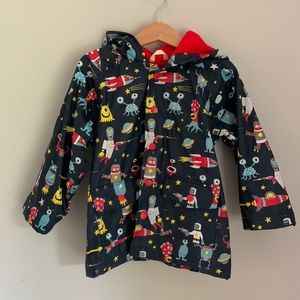 Hatley size 4T alien rain jacket EUC